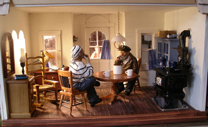 Amos Gooch's Cottage New Enlgand Miniatures